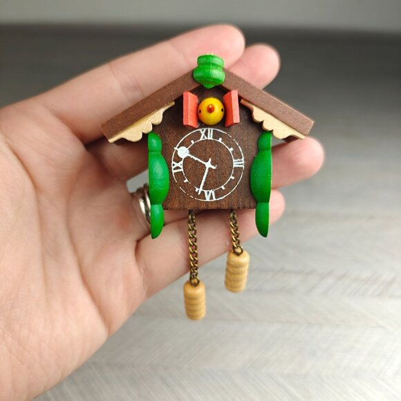 Vintage Miniature Christian Ulbricht? Wooden Cuckoo Clock Christmas Ornament - Picture 4 of 7
